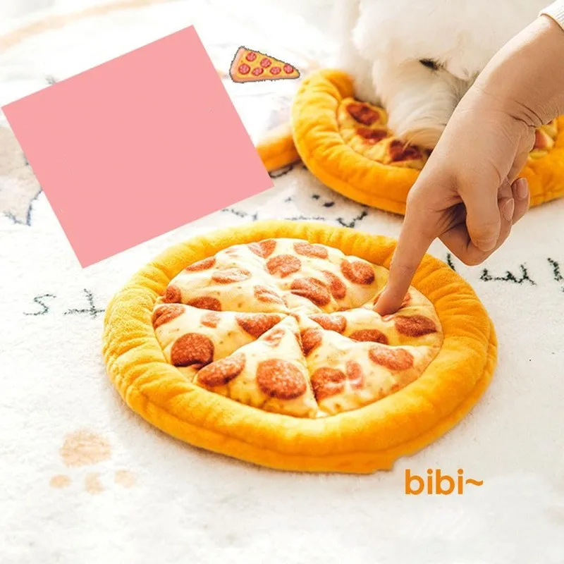 Juguete masticable de pizza con peluche y sonido para perros - imagen 5