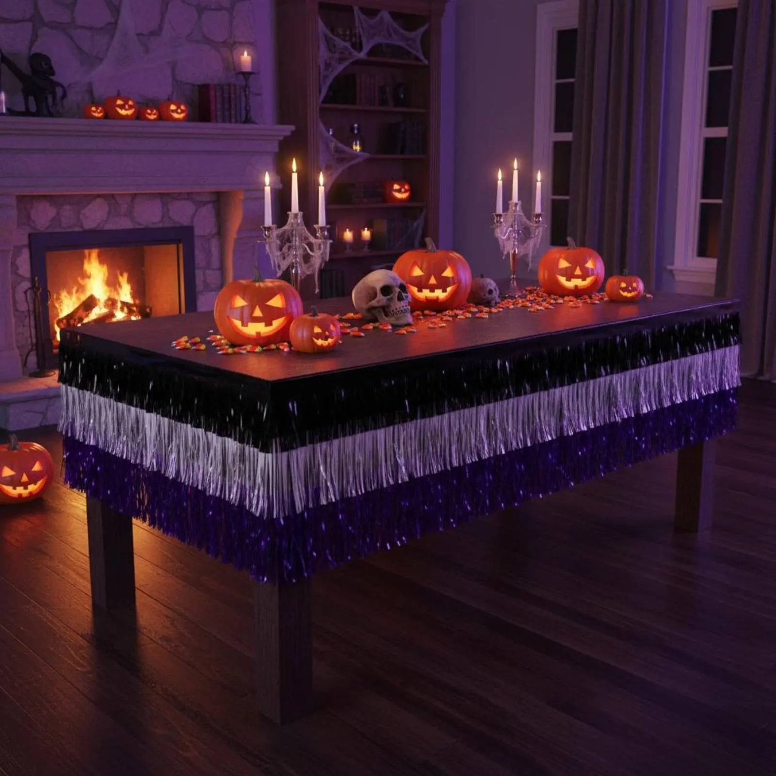 Falda de mesa brillante Halloween para eventos temáticos - imagen 3