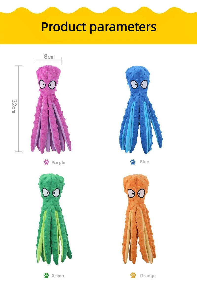 Juguete de peluche para mascotas pulpo interactivo