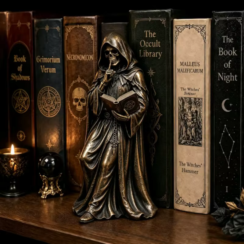 Figura Gótica Grim Reaper de Resina – Decoración Oscura Halloween