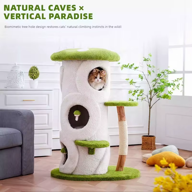 Árbol rascador para gatos con sisal, cueva y juguete colgante - imagen 2