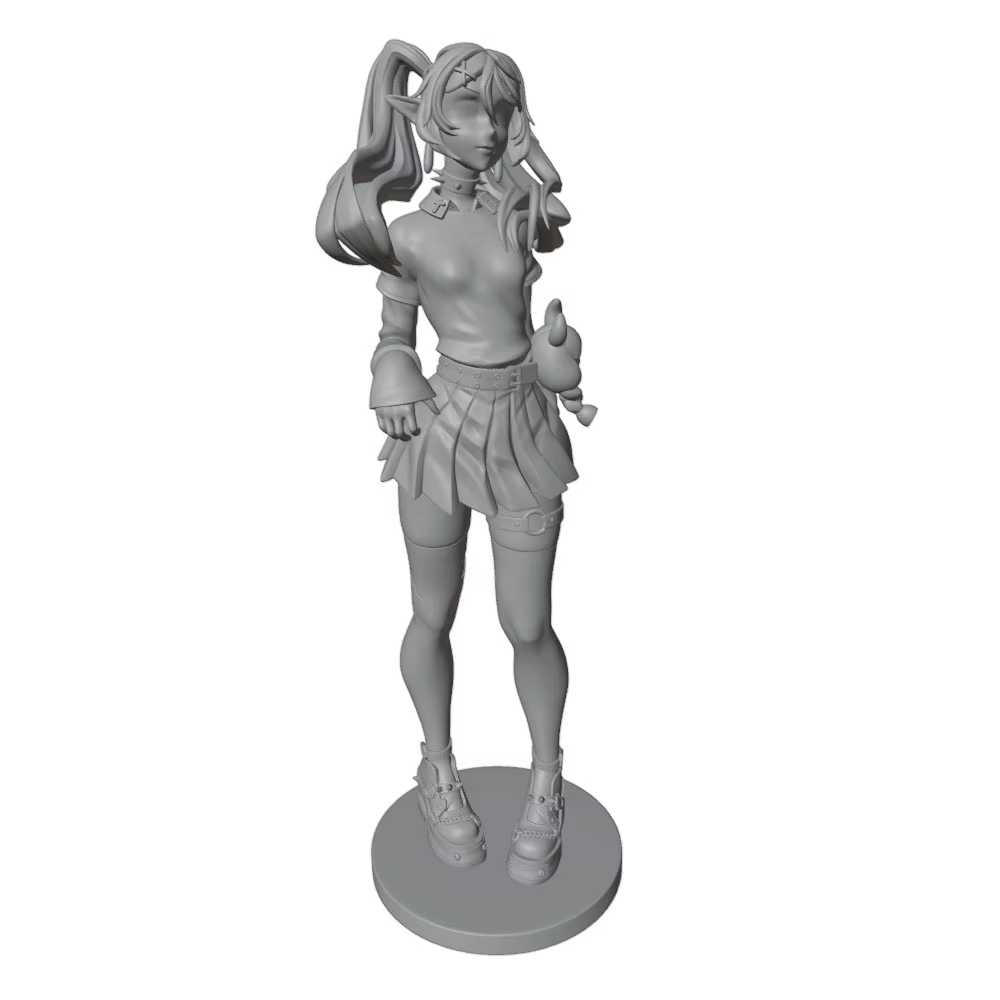 Modelo gris impreso en 3D, listo para personalizar