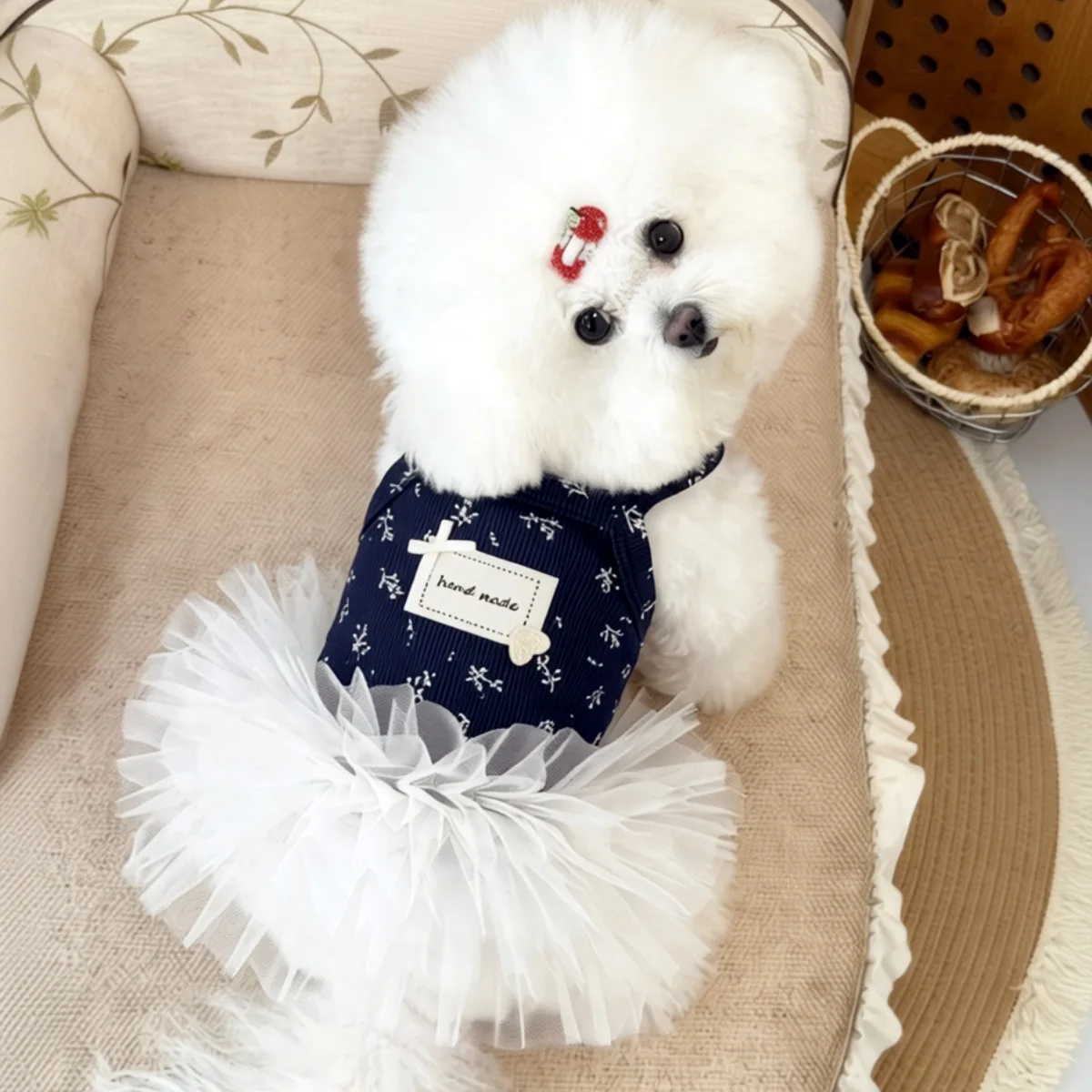 Vestido de chifón estilo princesa para perros pequeños de verano - imagen 3