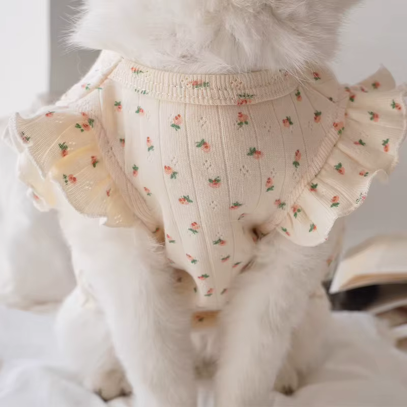 Camiseta floral fresca de algodón para perros pequeños – Chihuahua - imagen 5