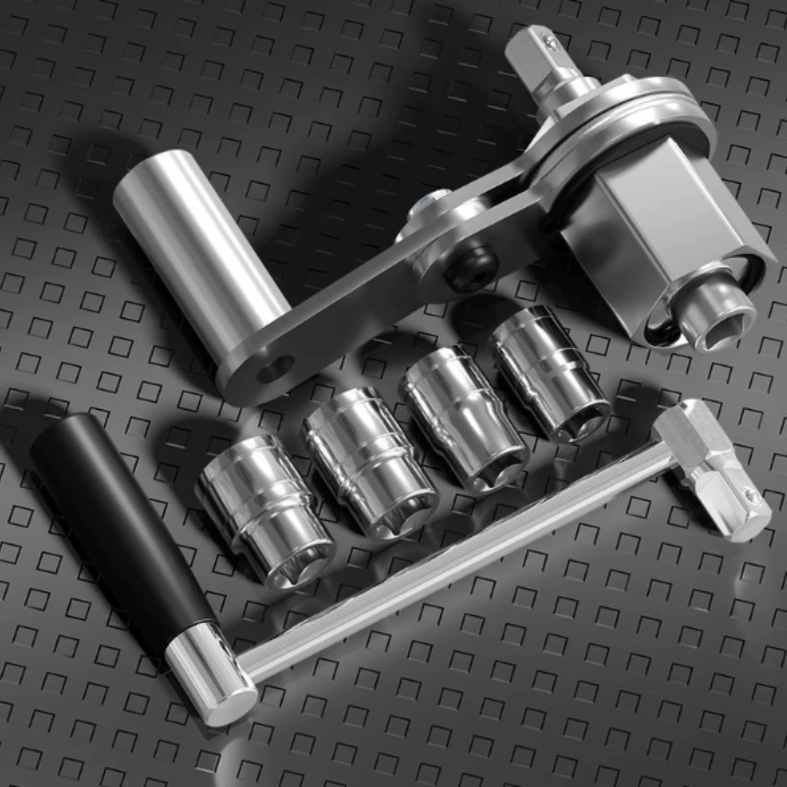 Llave para tuercas de rueda con vasos, juego portátil para coche - imagen 2