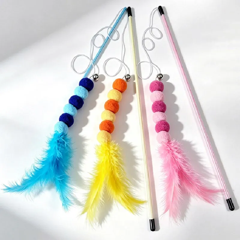 Juguete Interactivo para Gatos con Plumas, Campana y Rascador - imagen 2