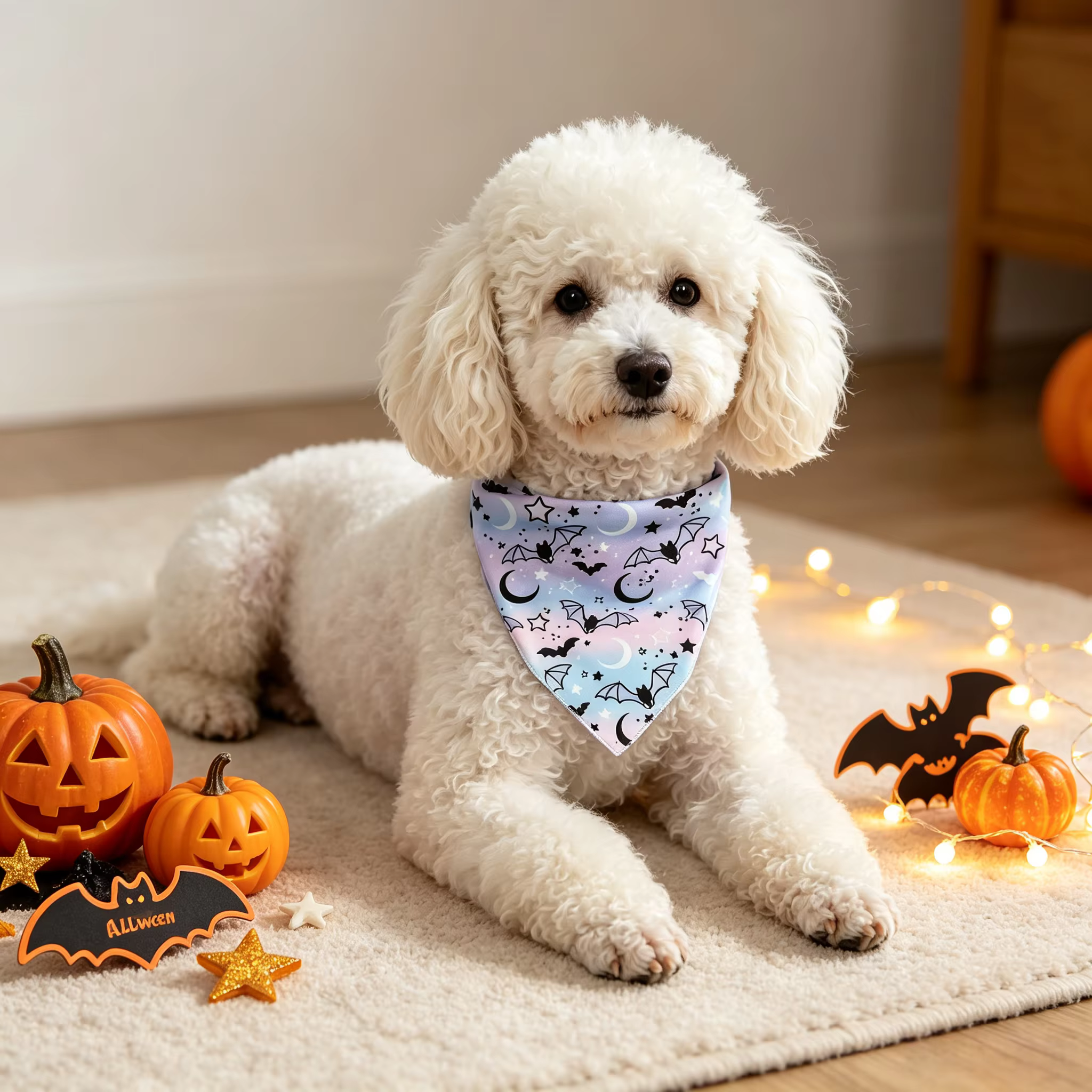Pañuelo triangular de Halloween para perros y gatos