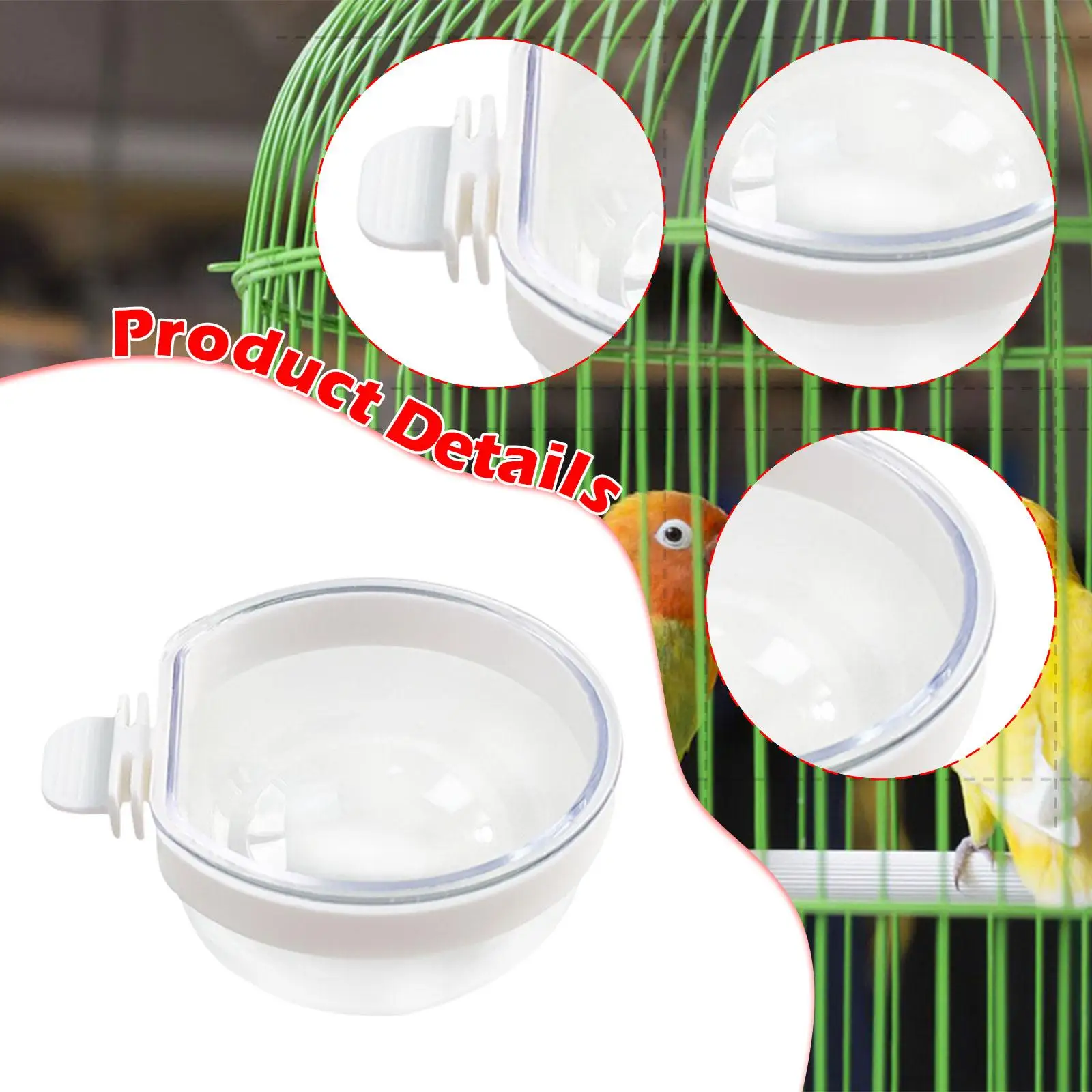 Comedero Colgante Acrílico para Jaula de Loros y Periquitos - imagen 3