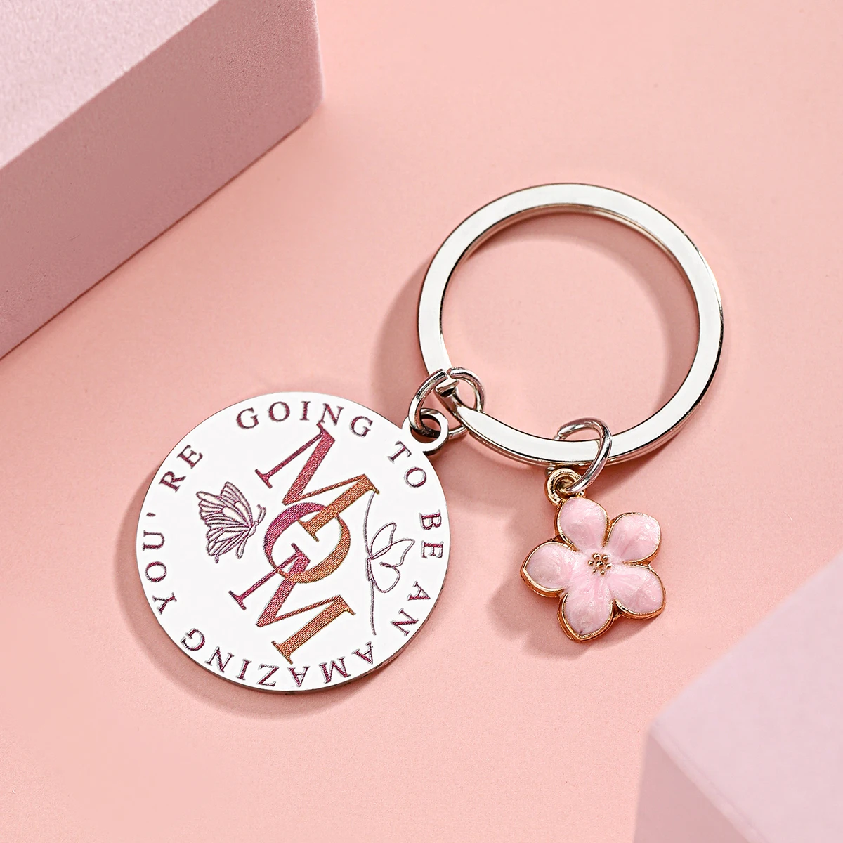 Colgante llavero mariposa personalizado para mamá, regalo atento - imagen 2