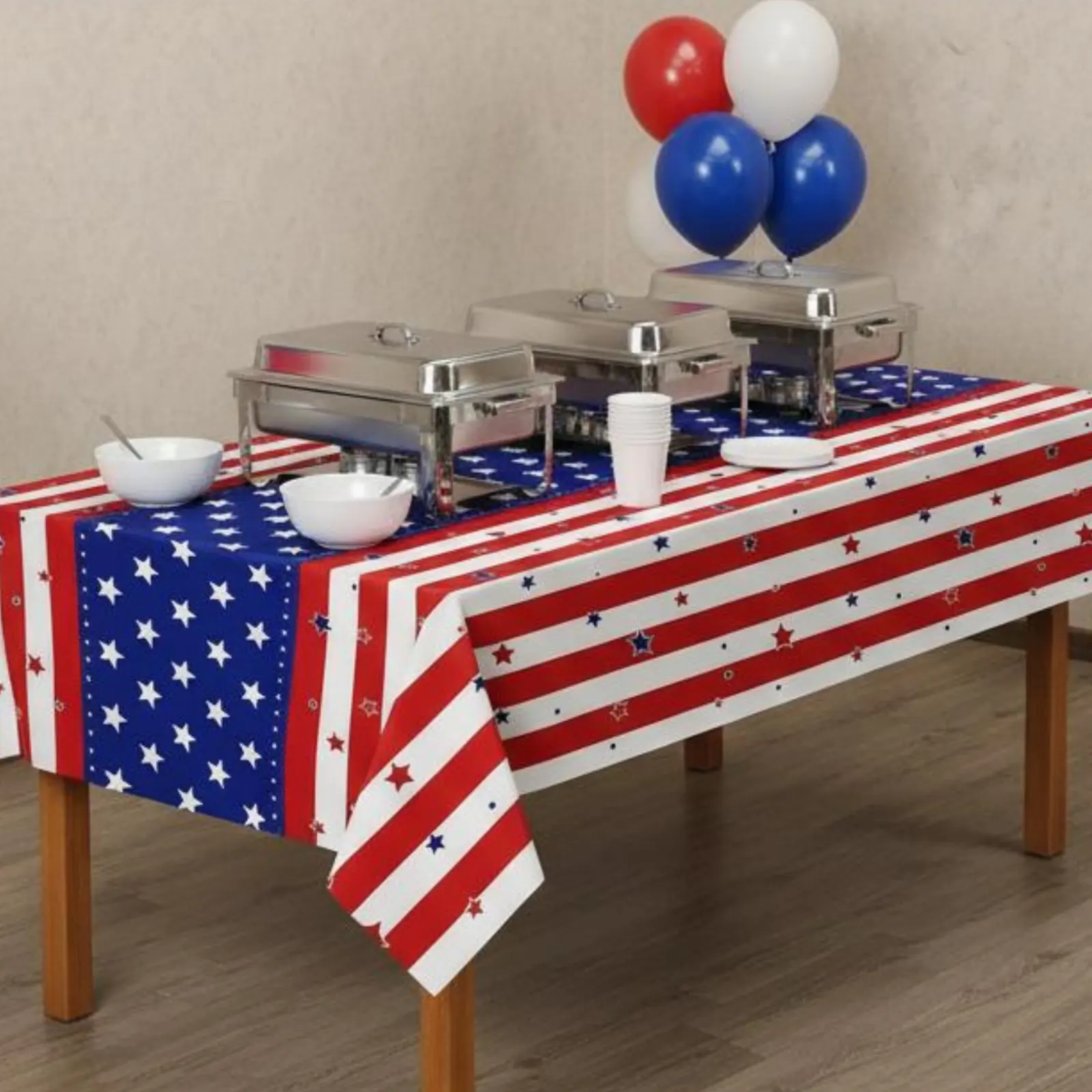 Kit de vajilla resistente para fiestas con bandera de EE. UU. - imagen 2