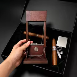 Cortapuros de madera vintage – Guillotina de lujo para mesa