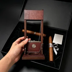Cortapuros de madera vintage – Guillotina de lujo para mesa