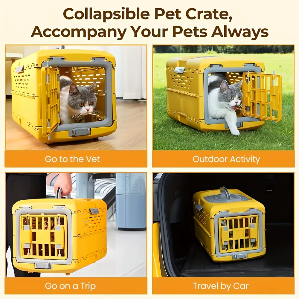 Jaula plegable para perros y gatos – Transportín rígido con cierre - imagen 4