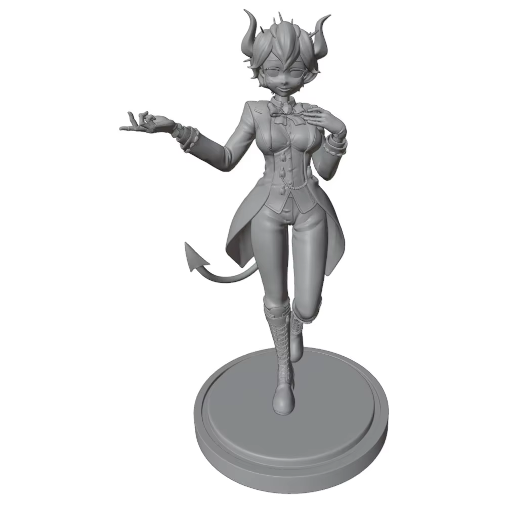 Figura de anime impresa en 3D sin montar y sin pintar, gris - imagen 2