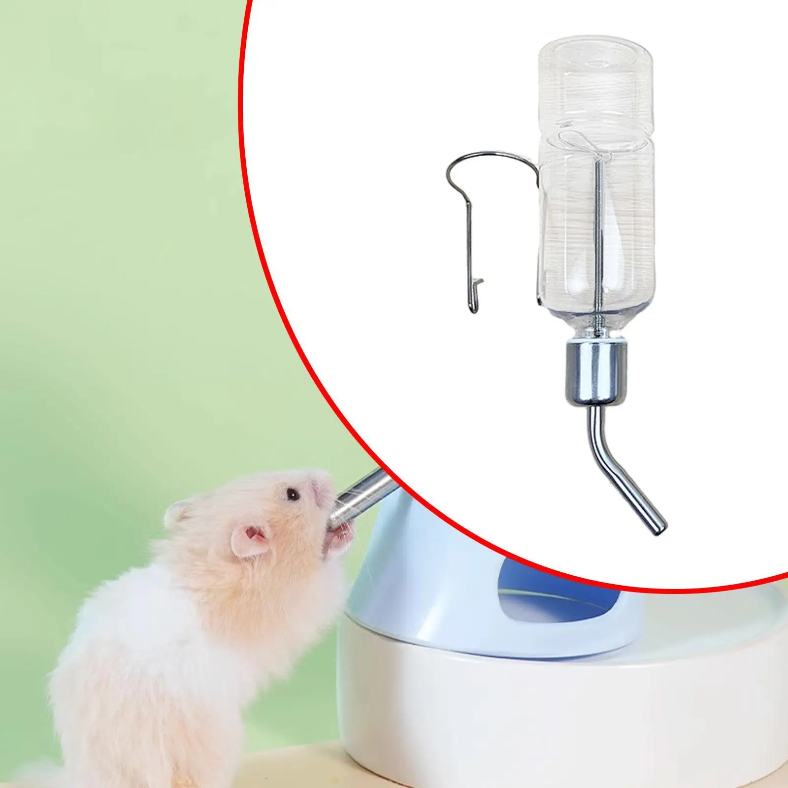 Bebedero Colgable para Conejos y Hámsters de Acero Inoxidable - imagen 3