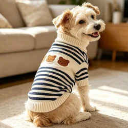 Suéter Oso para Perros y Gatos – JersÉn Cálido a Rayas