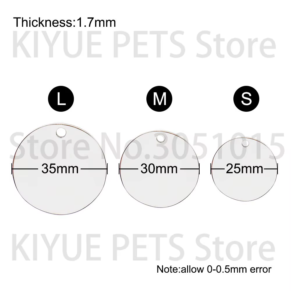 Placa de identificación para perro en acero inoxidable con grabado de nombre personalizado - imagen 2
