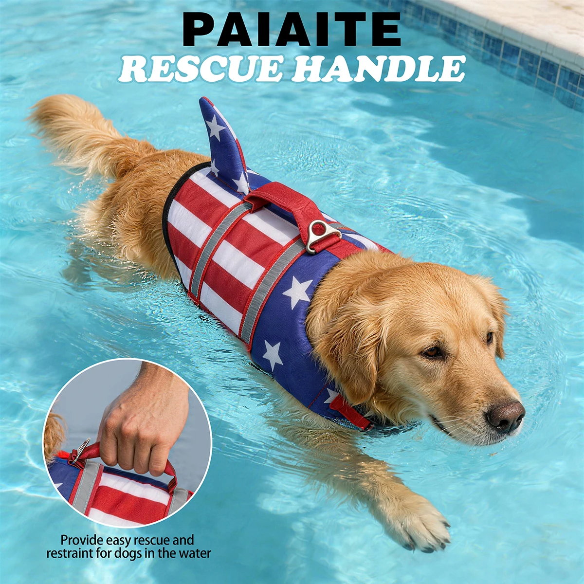 Chaleco salvavidas reflectante para perros, flotabilidad ajustable - imagen 3