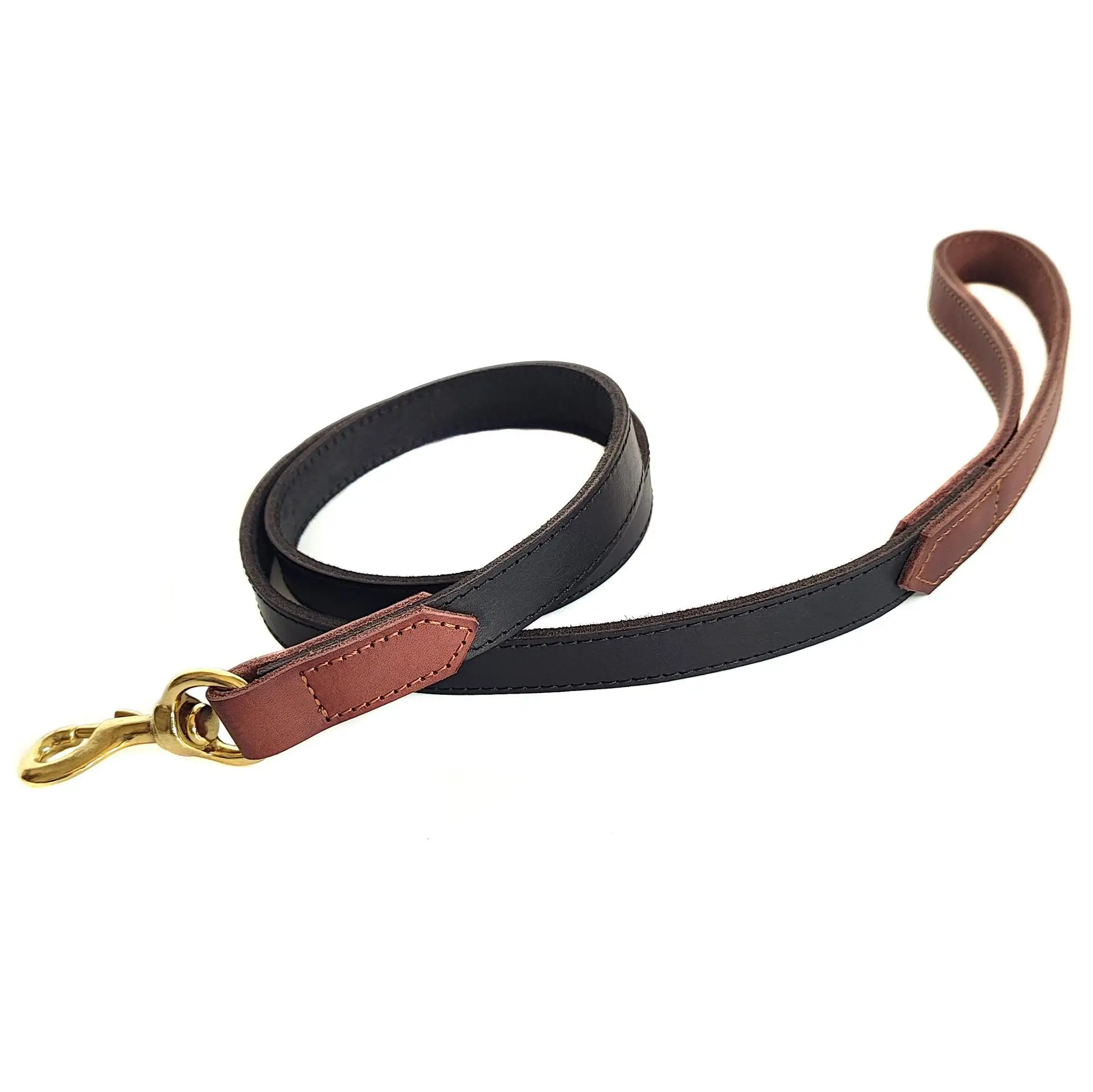 Correa de cuero trenzado para perro – Resistente con herrajes de latón - imagen 2