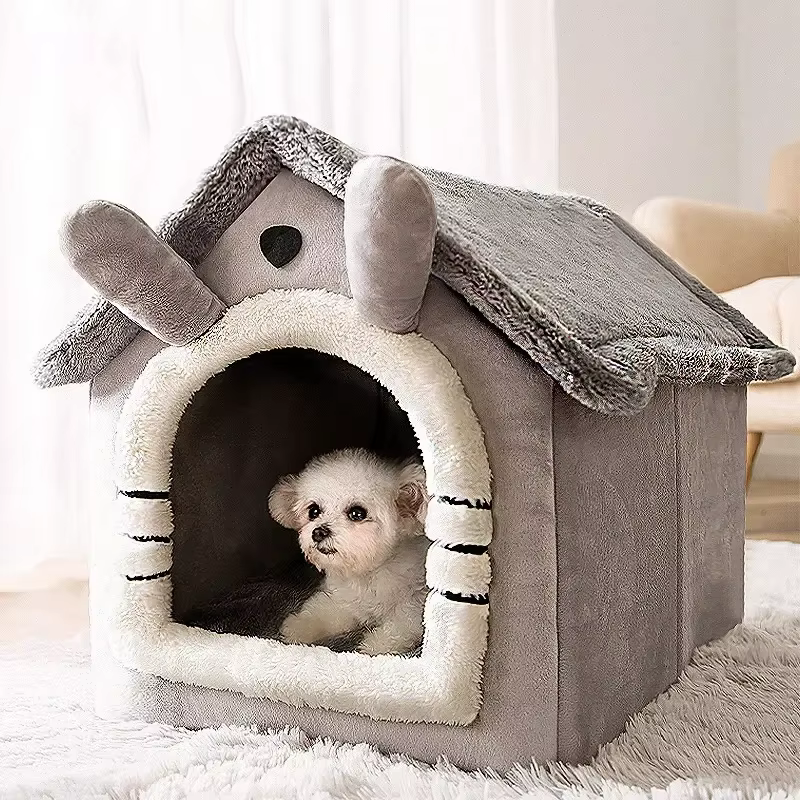 Casa Cama Plegable Cálida para Gatos y Perros – Nido Interior para Invierno - imagen 2
