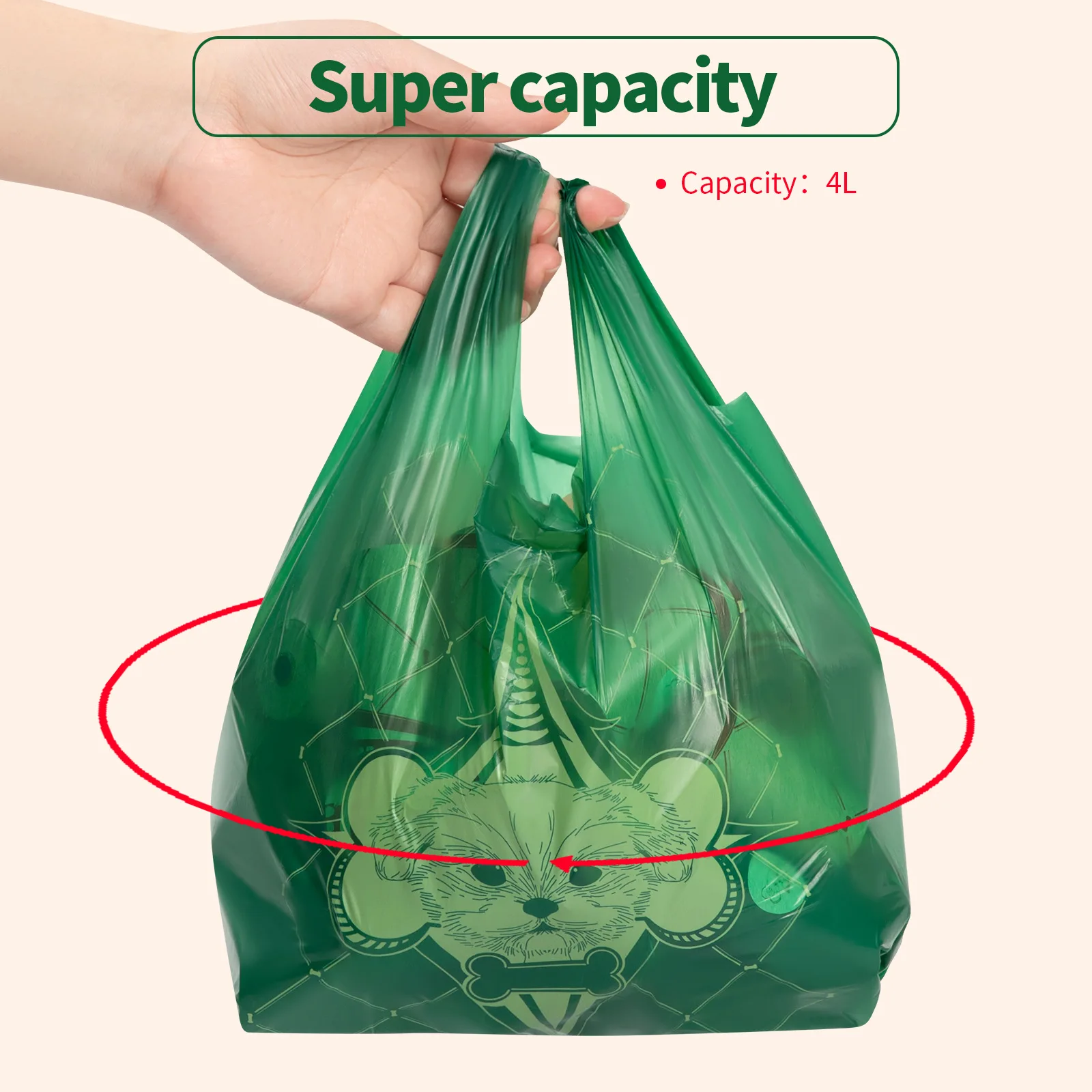 Bolsas biodegradables para excremento de perros y gatos, con asa - imagen 2