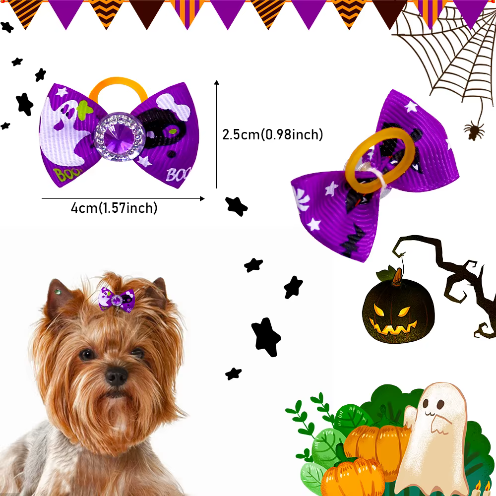 Lazos para el pelo de perro con bandas elásticas – accesorios Halloween - imagen 5