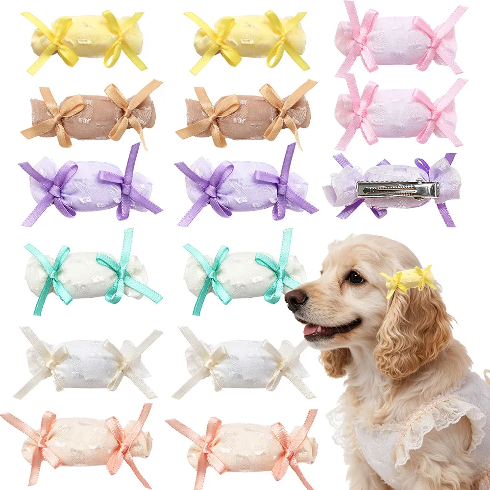 Lazos pastel para perros y gatos con clips metálicos - imagen 2