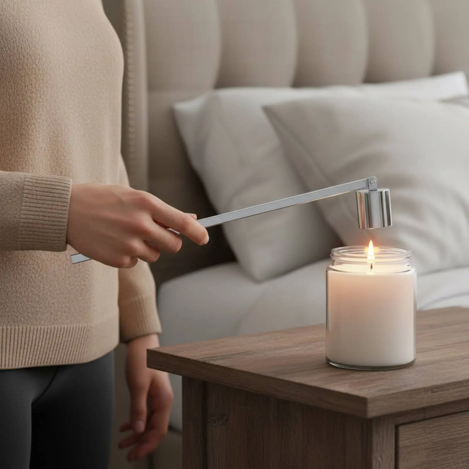Apagador de velas giratorio de acero inoxidable, acabado pulido - imagen 5