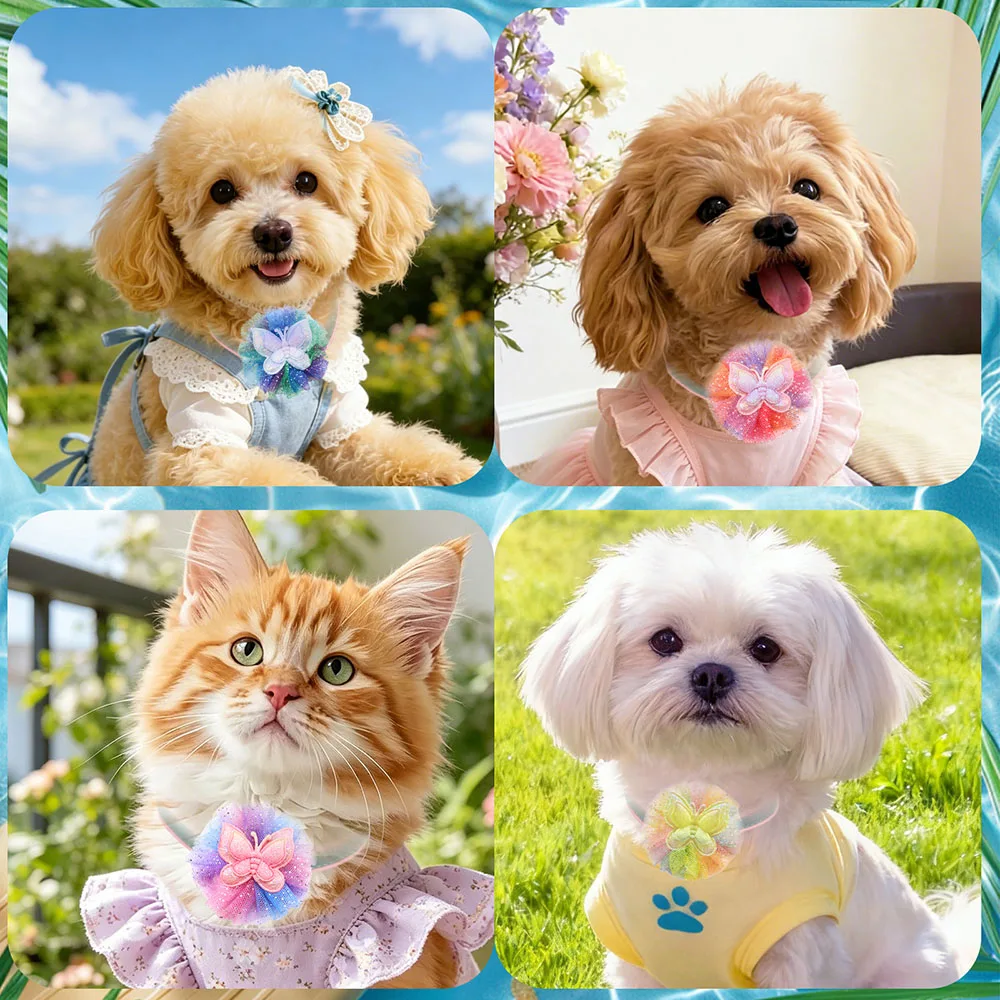 Collar de encaje con pajarita extraíble para perros y gatos - imagen 5