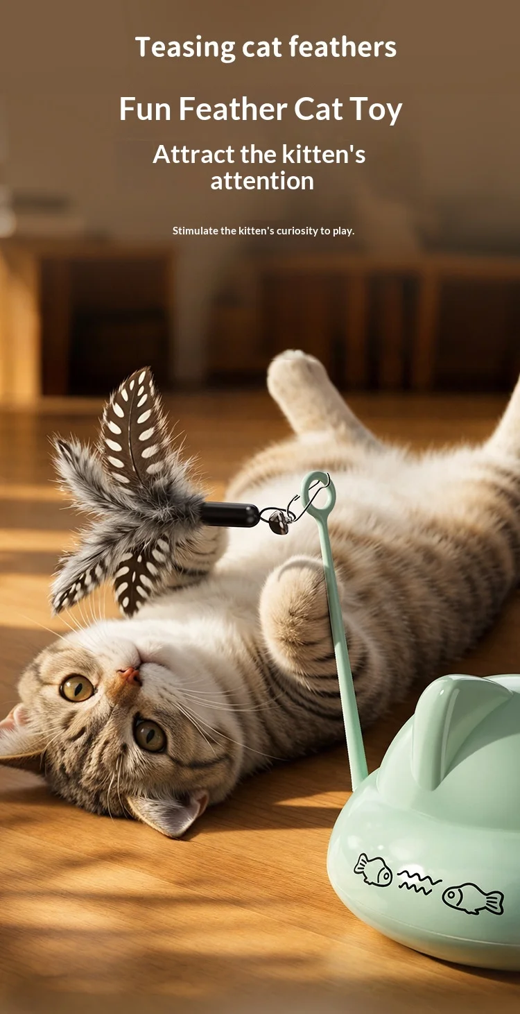 Vista del juguete inteligente automático para gatos
