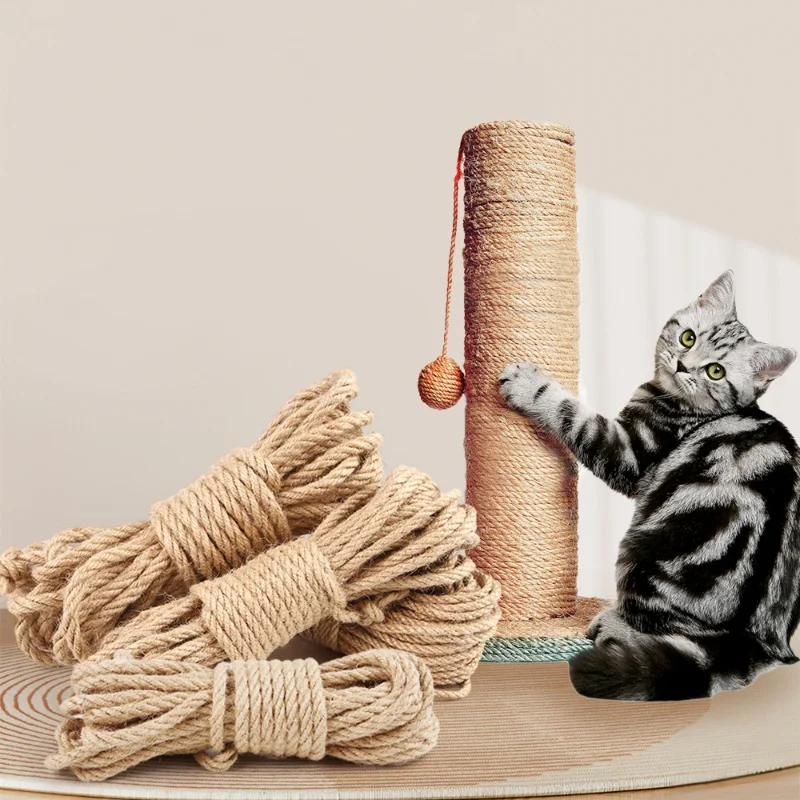 Rascador de sisal natural con cuerda para gatos – protege muebles - imagen 5