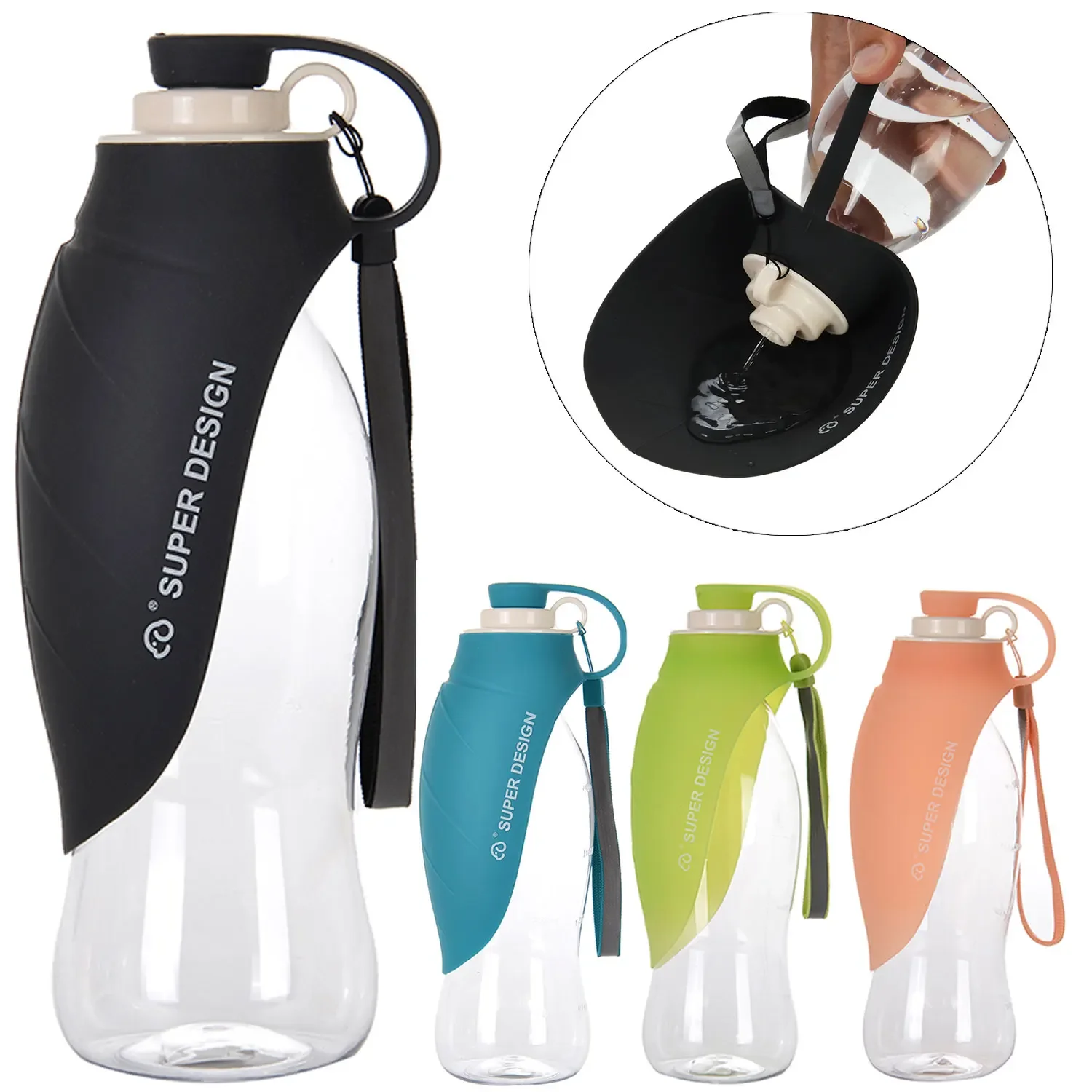 Cuenco pliable desplegado para perro