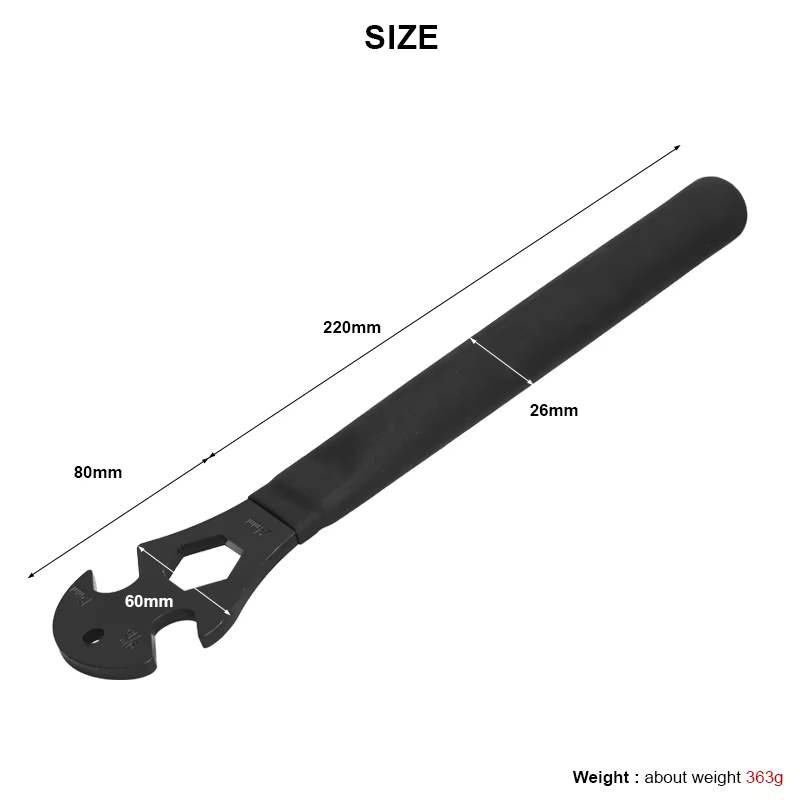 Llave para pedales de bicicleta con mango extralargo en uso