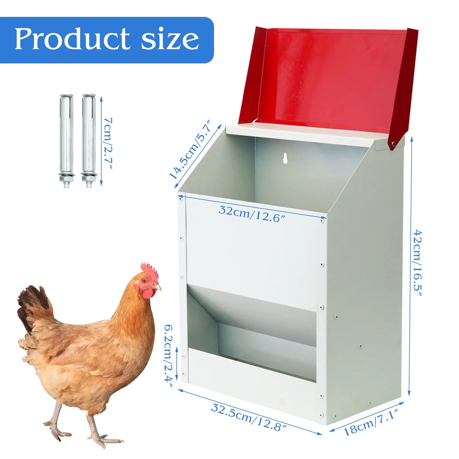 comedero para pollos tapa abatible