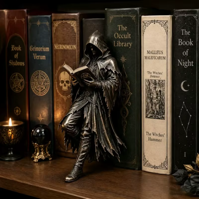 Figura Gótica Grim Reaper de Resina – Decoración Oscura Halloween - imagen 3