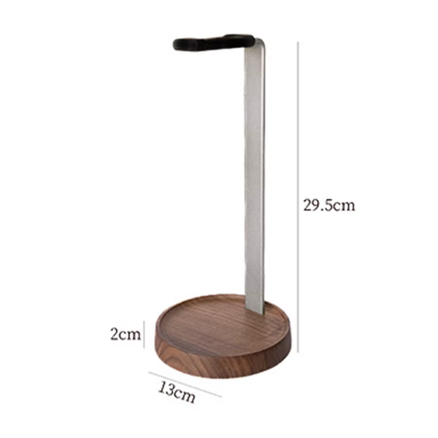 Soporte de madera para auriculares con base de aluminio - imagen 5