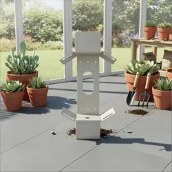 Soporte para manguera de jardín de metal, organizador multiusos