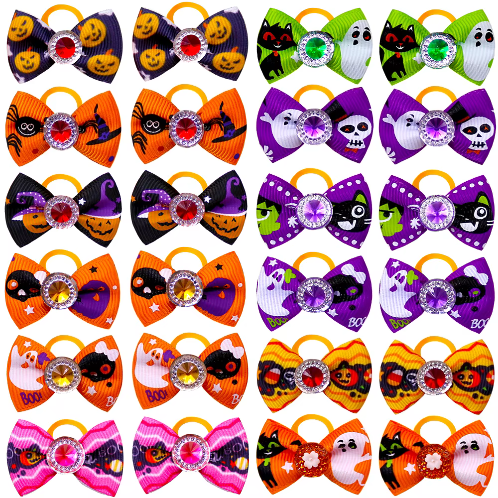 Lazos para el pelo de perro con bandas elásticas – accesorios Halloween - imagen 3