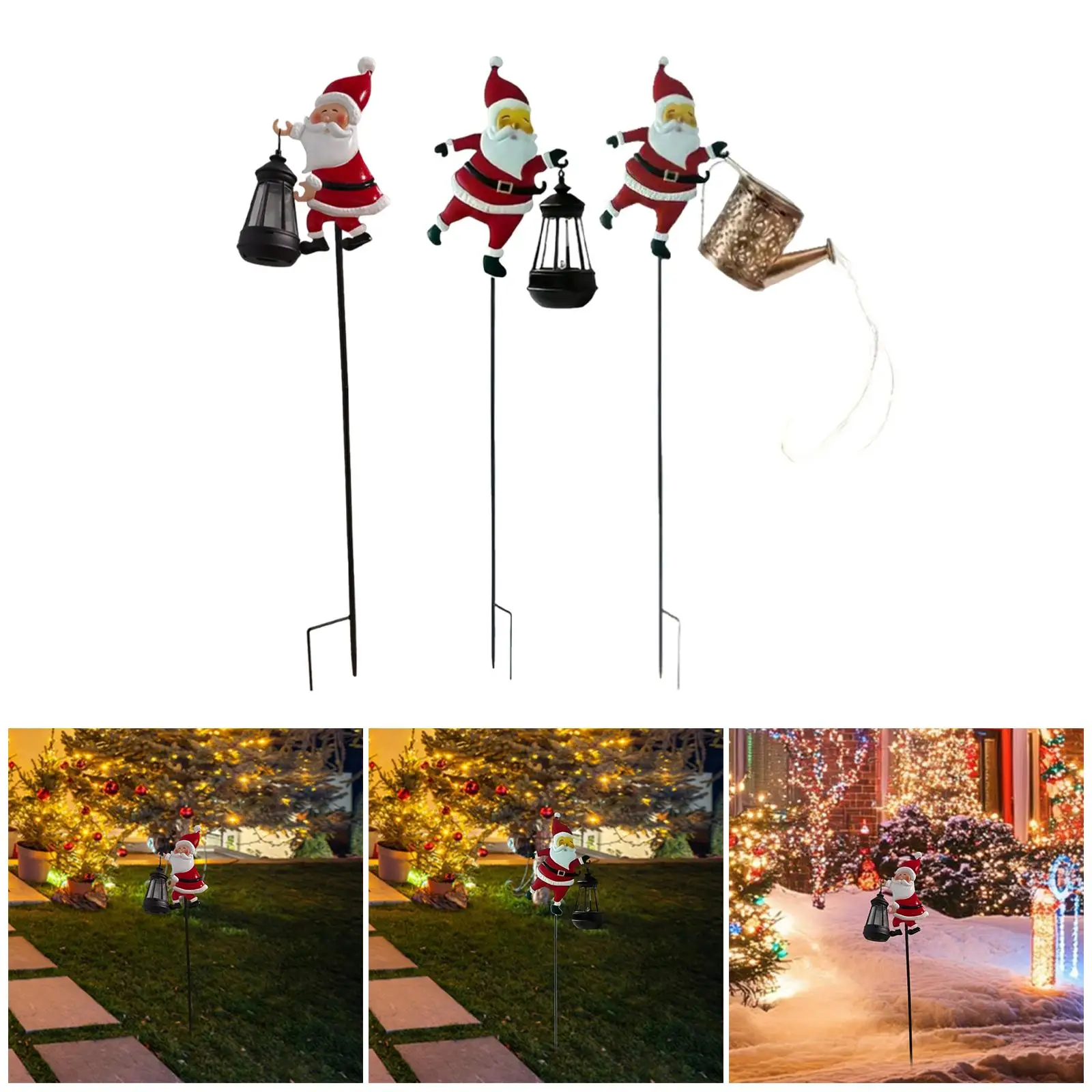 Luz solar de jardín exterior con forma de Papá Noel para decorarlo - imagen 2