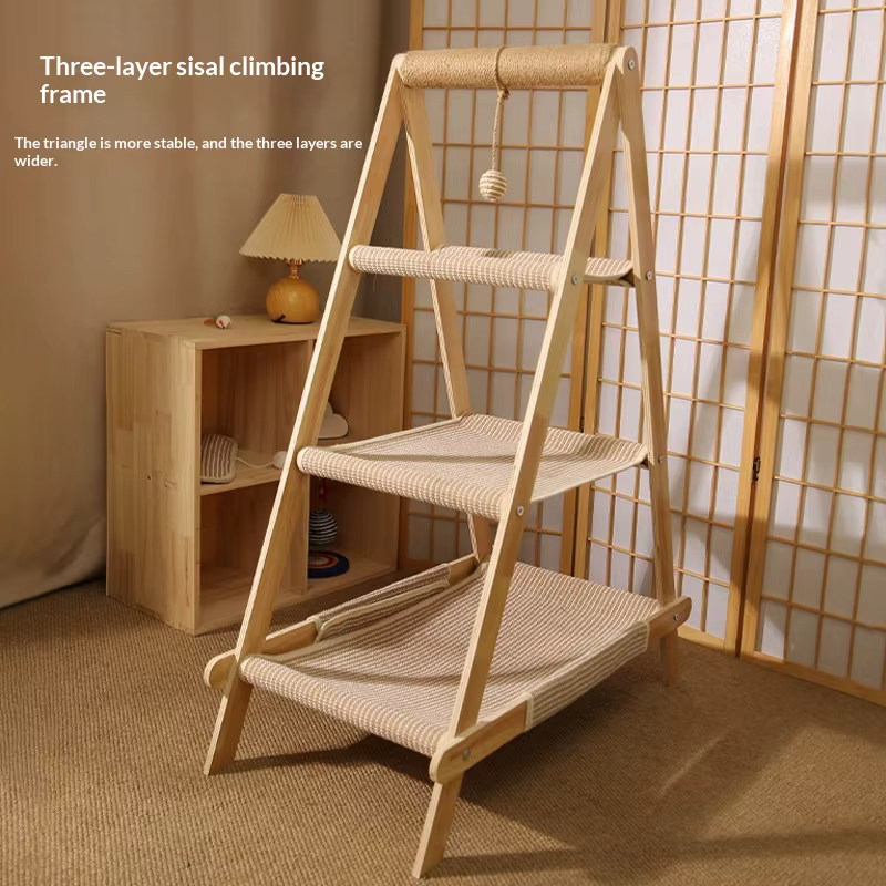 Árbol para gatos multinivel en madera maciza