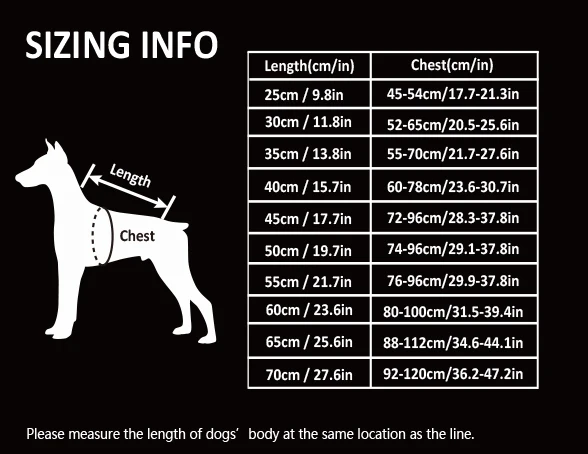 Abrigo para perro vista frontal