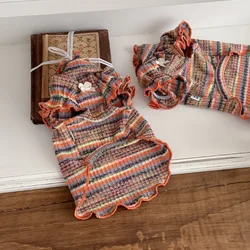 Camiseta Cuello Alto a Rayas para Perros Pequeños – Prenda de Invierno