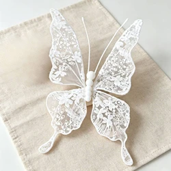 Adorno mariposa de encaje para gatos y perros, fácil de limpiar