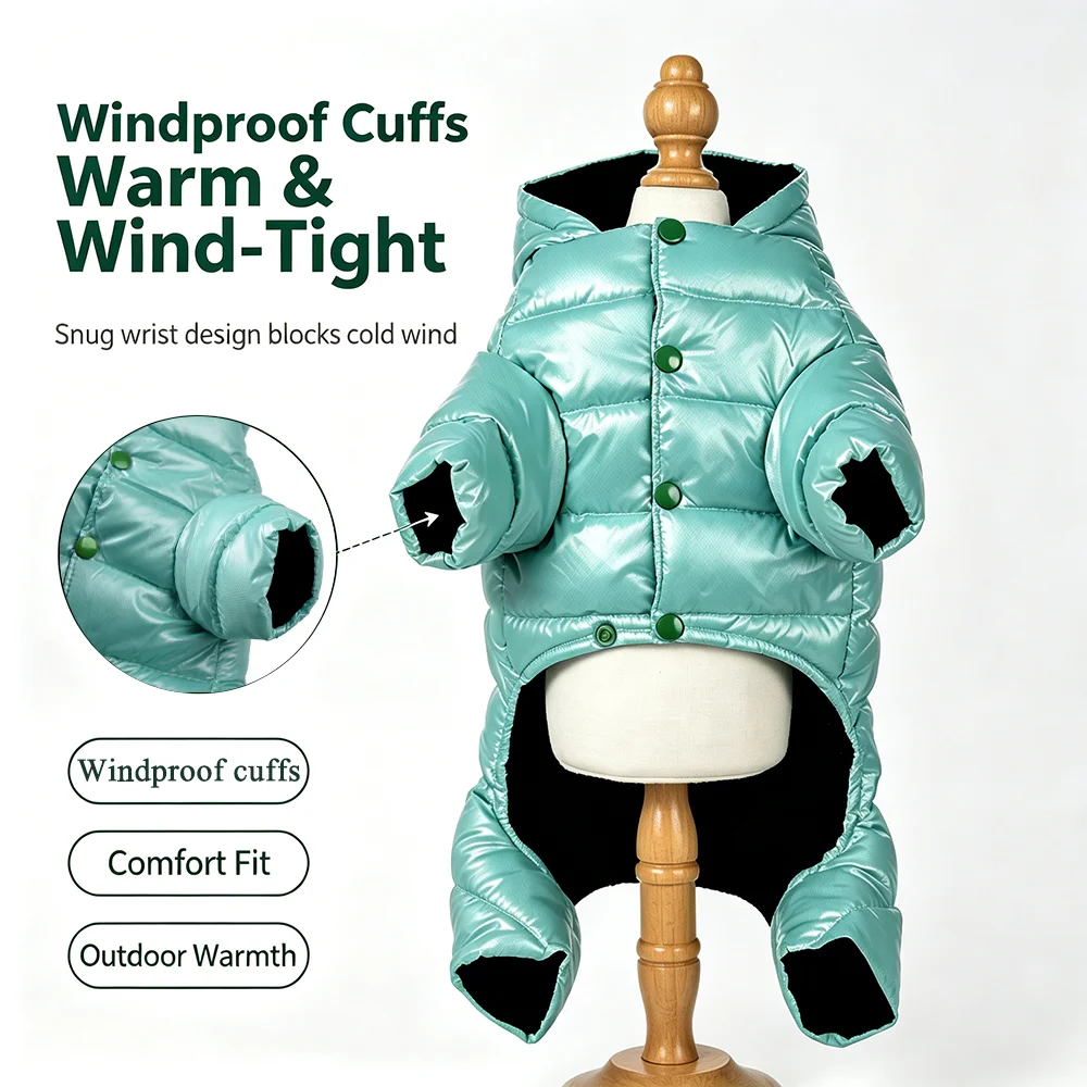 Chaqueta impermeable para perros pequeños y medianos – Abrigo cortavientos de invierno - imagen 4