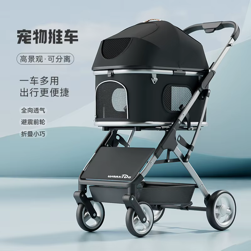 Carrito plegable aluminio para gatos y perros – Ligero viajes - imagen 2