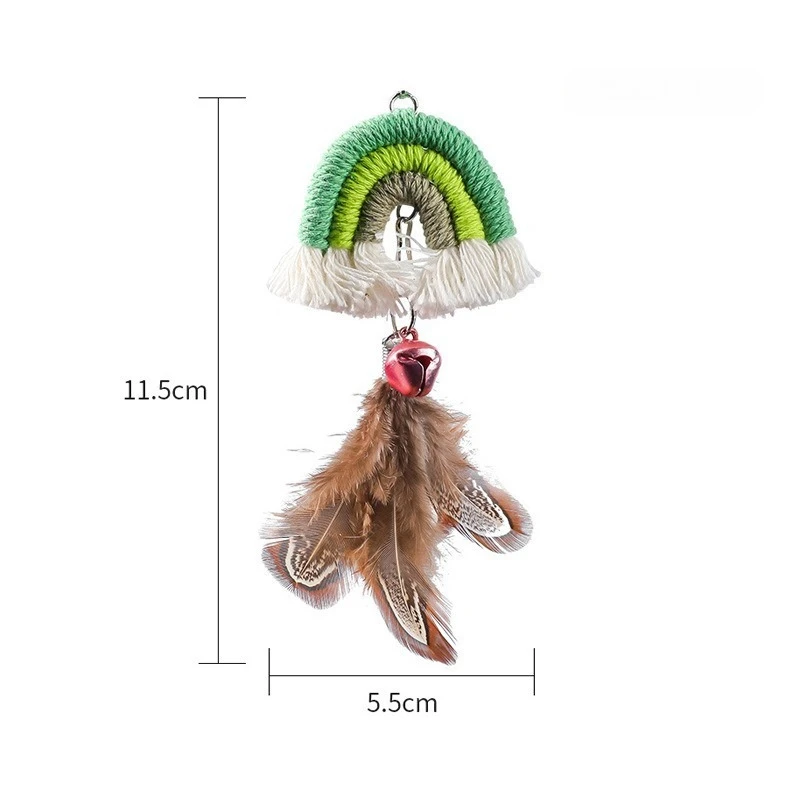 Juguete interactivo con plumas y campana para gatos