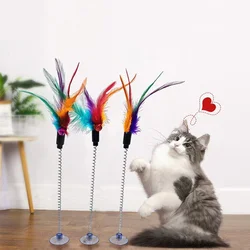Varita Interactiva para Gatos con Plumas, Campana y Muelle Oscilante