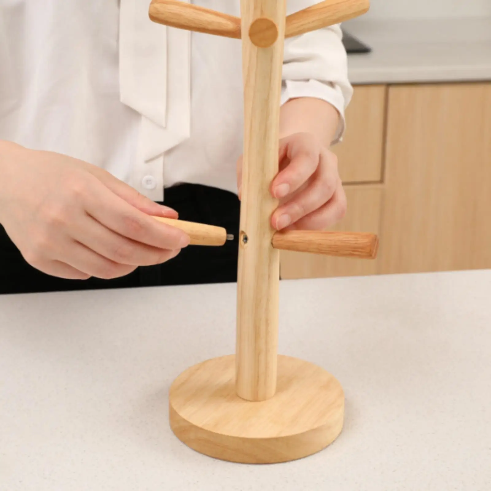 Organizador de tazas de bambú – Soporte para secar tazas de cocina