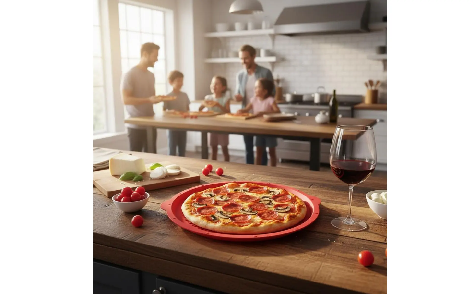 Bandeja de silicona para pizza perforada y antiadherente