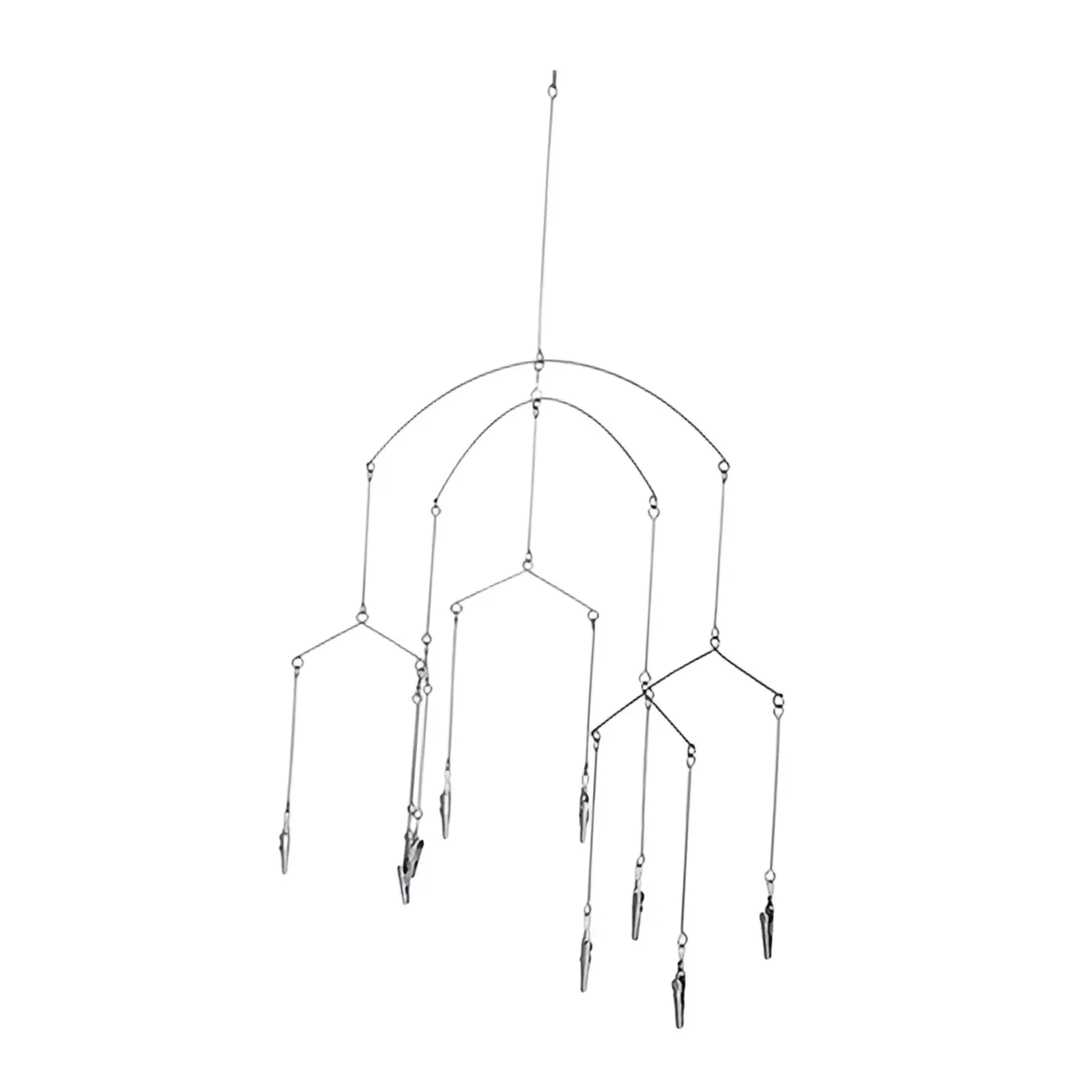 Hanging Photo Display Home Decor Creative Minimalist Picture Clip with 10 Clips Wind Chime Design for Notes Artworks Prints Dorm